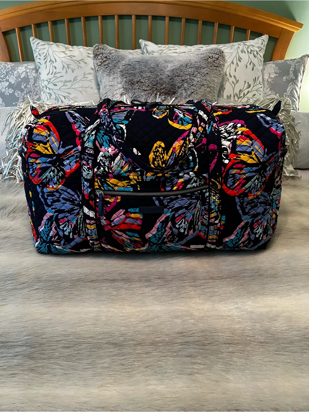 VERA BRADLEY Butterfly Flutter 2018 Iconic Ultimate Travel Duffle Bag Tech Light